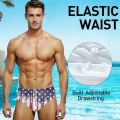 Patriotic Flag Retro Fashion Men's Swimming Trunks  Briefs Swimwear Comfortable Soft Casual Beach Surf Shorts  Bikini. 