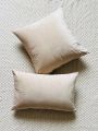 2 Piece Soft Velvet-Touch Filled Cushion Set-Rectangular and Square Velvet Cushions for Sofa/Bedroom/Car. 