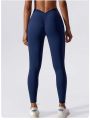 Yoga Pants Back V-Waist Fitness Hip Lift Honey Peach Hip Sports Tights No Awkwardness Thread Warp Hip Long Pants. 