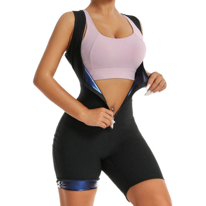 Women%20Hot%20Thermo%20Sauna%20Bodysuit%20One%20Piece%20Jumpsuit%20Shapewear%20Fitness%20Workout%20Sweating%20Bodysuit%20Body%20Shaper%20Thigh%20Trimmer%20Shorts%20-%20Image%203