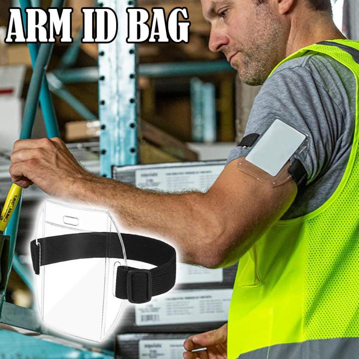 PVC%20Plastic%20Card%20Holder%20Polyester%20Reflective%20Wristband%20Arm%20Adjustable%20ID%20Badge%20Elastic%20Arm%20ID%20Card%20Holder%20Strap%20For%20Work%20Pass%20-%20Image%205