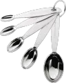 Cuisipro®Stainless steel measuring spoon set silver stainless steel measuring spoon set 5 PCs 1/8, 1/4, 1tsp and 1tbsp. 