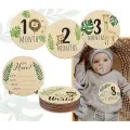 7pcs Newborn Photography Props Baby Milestone Card Animal Print Wooden Monthly Recording Commemorative Cards Baby Shower Gifts. 