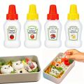 4-piece Mini Tomato Sauce Bottle, 25ml Seasoning Squeeze Bottle, Plastic Portable Container Bottle, Suitable for Adults, Offices. 