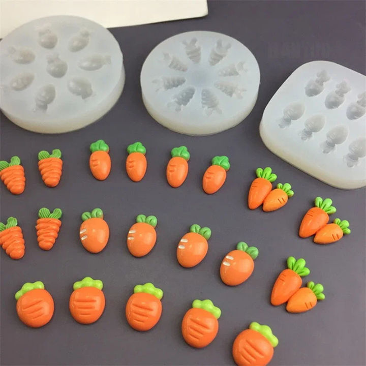 High Temperature Resistant Silicone Molds Mini Carrot Shape Cakes Molds Chocolate Candy Easter Cakes Baking Outdoor Tableware
