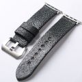 Handmade Devil fish Pearl Fish Leather Watchband For iWatch Apple watch 49MM 46MM 45MM 42mm s10 Ultra men's bracelet vintage. 