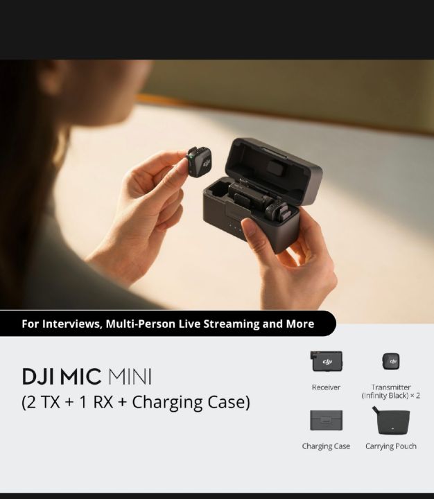 DJI Mic Mini (2x DJI Mic Mini Transmitter, 1x Wireless Receiver, Charging Case)