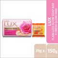 Lux Soap Bar Flawless Glow 150g (35g Soap Bar Free). 