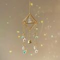 Rainbow Star Moon Wind Chimes, Sun Catcher Outdoor Window Home Decoration Garden Car Pendant.