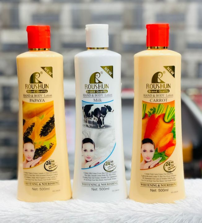 ROUSHUN HAND & BODY LOTION _500Ml PAPAYA MILK 
CARROT