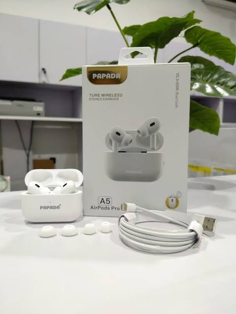 PAPADA A5 Airpods True Wirless Earbuds Papada TWS Bluetooth 5.3 ENC Smart Touch Control Stereo HiFi Noise Reduction Lightweight & Portable In Ear Earbuds with Microphone Deep Bass Stereo Music Wireless Earphones for Men and Women