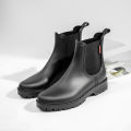 Women's short tube anti slip rain shoes, lightweight waterproof water shoes, fashionable Chelsea rain boots, PVC one-time moldin. 