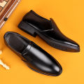 Fashion Men Formal Shoes Black Leather Casual Shoes High Quality Men's Business Shoes Slip on Loafers Comfoftable Driving Shoes. 