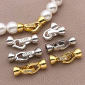3/5pcs 18K Copper Plated Genuine Gold Thick Silver White Gold Necklace Connection Closing Buckle, DIY Jewelry Making Accessories. 