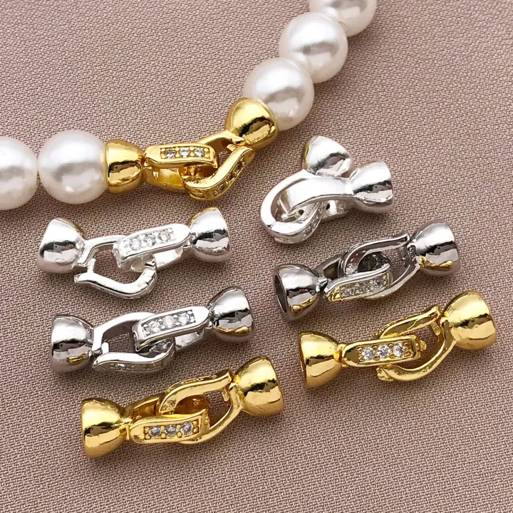 3/5pcs%2018K%20Copper%20Plated%20Genuine%20Gold%20Thick%20Silver%20White%20Gold%20Necklace%20Connection%20Closing%20Buckle,%20DIY%20Jewelry%20Making%20Accessories%20-%20Image%203
