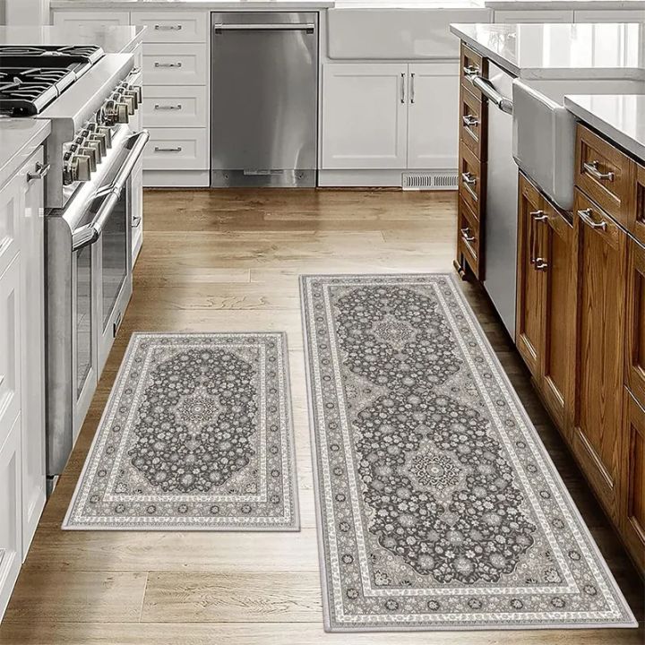 VIKAMA1/2PCS%20Bohemian%20Kitchen%20Floor%20Mats%20Anti-slip%20Washable%20Bathroom%20Bathroom%20Door%20Mats%20Hallway%20Aisle%20Floor%20Mats%20Home%20Decoration%20-%20Image%205