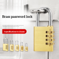 New Padlock Solid Brass Lock Digit Combination Password Secret Code for Gym Locker Sports Fence Toolbox Gate Case Hasp Storage. 