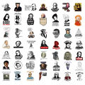 50Pcs Funny History Stickers History Nerd Stickers History Stickers for Students Teachers, History Stickers for Water Bottles. 