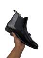 Chelsea Boots For Men Genuine Cow Leather Winter Ankle Boots Casual Formal Slip On Stylish Dress Shoes Classic Minimal Design Black. 