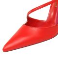 Women Novel Patchwork 9.5cm High Heels Pumps Female Elegant Cocktail Party Dress Shoes Lady Chic Strap Pointed Toe Red Shoes.