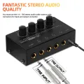Headphone Amplifier Ultra-Compact Stereo Earphone Amplifier Audio Amplifier 4 Channels for Music 6.35MM Jack with Volume Control. 