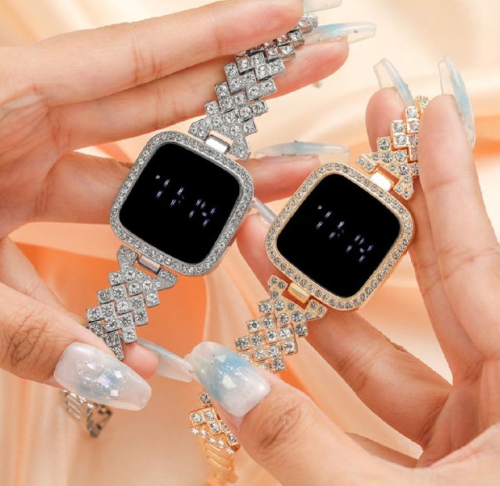 Led Women's Fashion Small Simple Touch Screen Chain Watch Women Steel Belt Student Bracelet Electronic Women Fashion Watch 2025