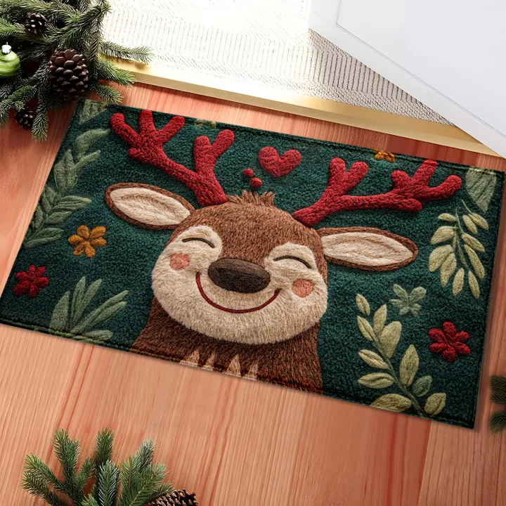 1pc%20Fluffy%20Christmas%20Deer%20Microfiber%20Bath%20Mat%20-%20Quick-Dry%20&%20Absorbent,%20Festive%20Holiday%20Design%20with%20Red%20Berries%20&%20Green%20Leaves%20-%20Image%203