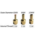 Vacuum Pump Brass Connector 6/8/10/12mm Brass Adapter Copper Quick Coupling 7/16 For Oil Water Pump Air Compressor Accessories.