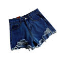 Korean Denim Holes Shorts For Women  Fashion High WaistWide Leg Short Jeans Female Designer Casual Street Short 2026 New. 