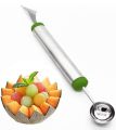 Double Stainless Steel Melo Fruit Spoons Kitchen Cut Watermelon Dig Ball Ice Cream. 