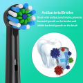4pcs Cross Clean Brush Heads Compatible with Oral B Electric Toothbrush,Cross Generic Electric Toothbrush Heads,Black. 