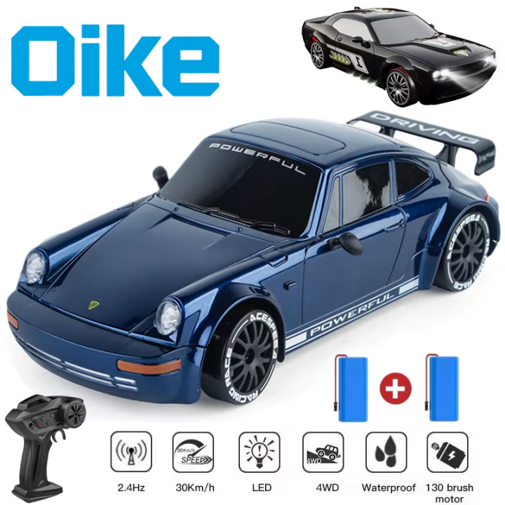 4WD Drift Racing RC Car with LED Light High Speed 2.4G Radio Remote Control 4x4 Race Sports Cars for Kids Toy 