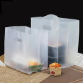 50pcs Transparent Plastic Gift Bags with Handles - Ideal for Salads, Cakes, Pizza, Bread, Desserts, Cookies, and Candy.