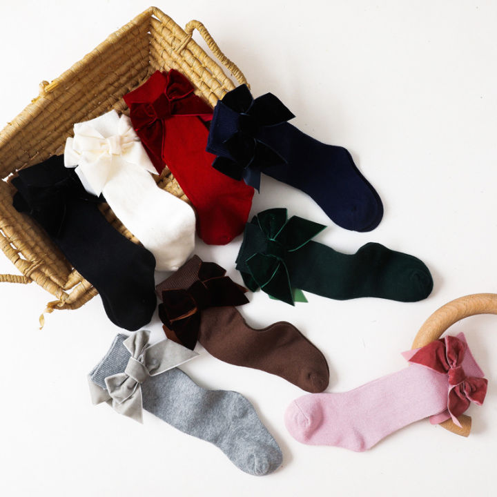 Winter%20Autumn%20Baby%20Girls%20Christmas%20Socks%20Bowknot%20Kids%20Knee%20High%20Long%20Sock%20Cotton%20Spanish%20Children%201-8%20Years%20Toddlers%20Tube%20Socks%20-%20Image%202