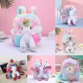 Unicorns Cartoon School Book Bag Backpacks Cute Fashion 3D Fur Backpacks For Girls Travel Backpack Children Schoolbag Kids Gift. 