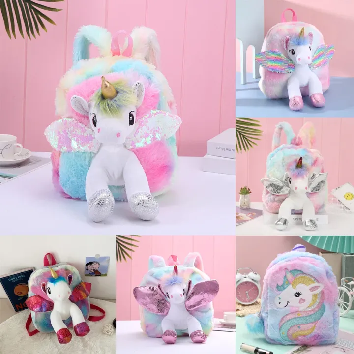 Unicorns%20Cartoon%20School%20Book%20Bag%20Backpacks%20Cute%20Fashion%203D%20Fur%20Backpacks%20For%20Girls%20Travel%20Backpack%20Children%20Schoolbag%20Kids%20Gift%20-%20Image%202