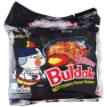 Korean (4 × Spicy ) Samyang Buldak Black Ramen (Original Hot Black chiken Ramen ). 