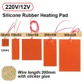 12V 220V Silicone Rubber Heating Pad Flat Heater Band Square Heated Bed Flexible Waterproof 3D Printer Glue Sticker Adhesive. 