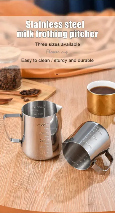 Stainless%20Steel%20Milk%20Frothing%20Jug%20Silver%20Frother%20Coffee%20Latte%20Container%20Metal%20Pitcher%20Barista%20Cup%20-%20Image%204