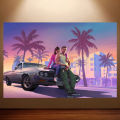 GTA 6 Poster Grand Theft Auto VI Game Poster Canvas Wall Art Painting Game Room Wall Decor Bedroom Wall Art Sticker Home Decor. 