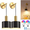 2 Piece LED Rechargeable Wall Light Set, Modern Iron Art Wall Lamp, RGB Remote Control Indoor Decor Lighting Study living room. 