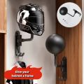 Wall Mount Helmet Holder Motorcycle Helmet Rack 180° Rotation Helmet Hanger With Hooks For Coats Caps Bike Baseball Rugby Helme.