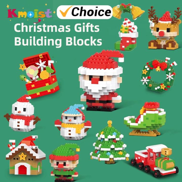 Christmas Building Blocks Santa Claus Reindeer Puzzle Assembling Bricks ...