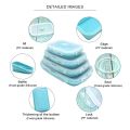 4 Pack Silicon Lunch Box Flat Stacks Collapsible Food Storage Containers With Lids Leftover Meal Box For Kitchen BPA Free. 