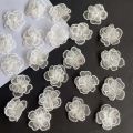 16PCS/4CM White,Gold 3d Floral Flowers Embroidered Sew On Patch,Organza Clothes Rose Lace Applique For Sewing,Dresses Decoration. 