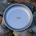 Tiartisan Pure Titanium Ultralight Portable Outdoor Camping Round Plate 220mm Extra Large Fruit Salad Dinner Dishes Tableware. 