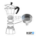 Moka pot Imbuto in Acciaio 6cup Venus, Musa part No. 0800513 (stainless steel) coffee maker parts. 