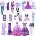 Purple Color Series Doll Outfit 11.8 Inch Doll Princess Party Gown Tops Pants Sweater 30 cm Doll Accessories Set Girls' for. 