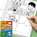Blank Comic Creation Book, 32 Pages, Multi-Template American-Style Storyboard Sketchbook, Adult Trendy Story Creation Book, Smudge-Proof Paper, DIY Creative , Inspiration Notebook for Comic Enthusiasts.