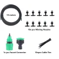 New Irrigation 10Meters 10 Sprinklers Nozzles Water Sprayer Misting Fog Cooling Nozzle System Garden Agricultural Sprayer System. 